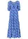 Gedessineerde maxi jurk van viscose, Kleur: edelsteenblauw gedessineerd