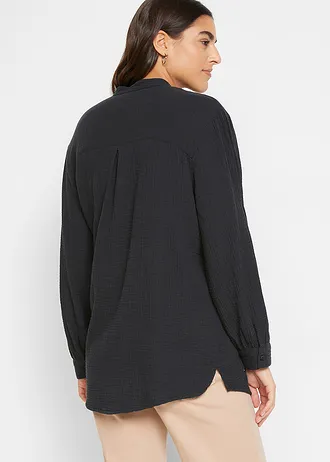 Lange blouse van luchtige mousseline • zwart • bonprix online shop
