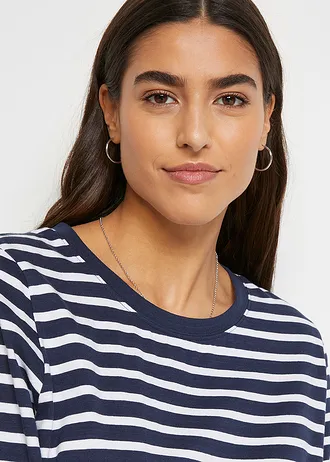 Triko z organické bavlny • tmavě modro-bílá s proužky • bonprix obchod