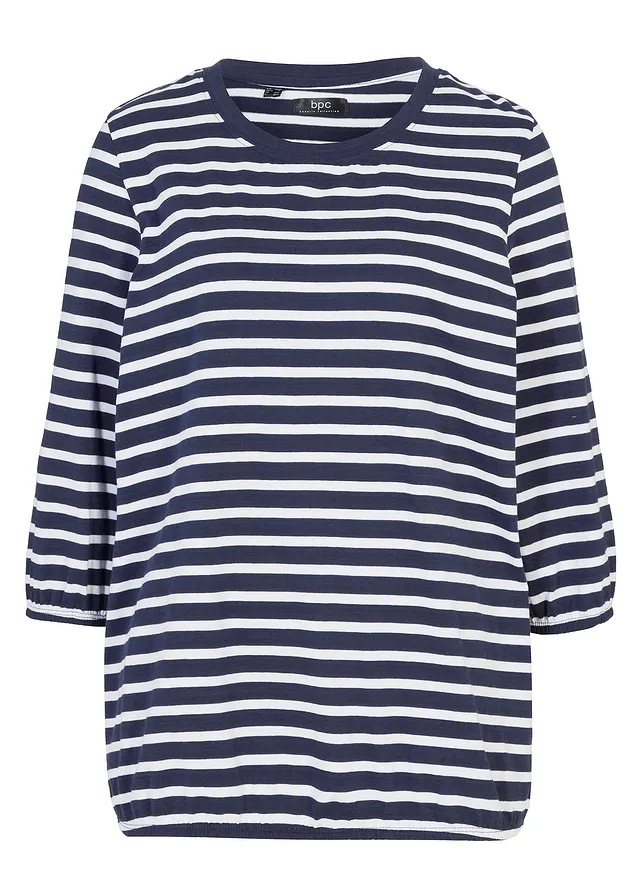 Triko z organické bavlny • tmavě modro-bílá s proužky • bonprix obchod