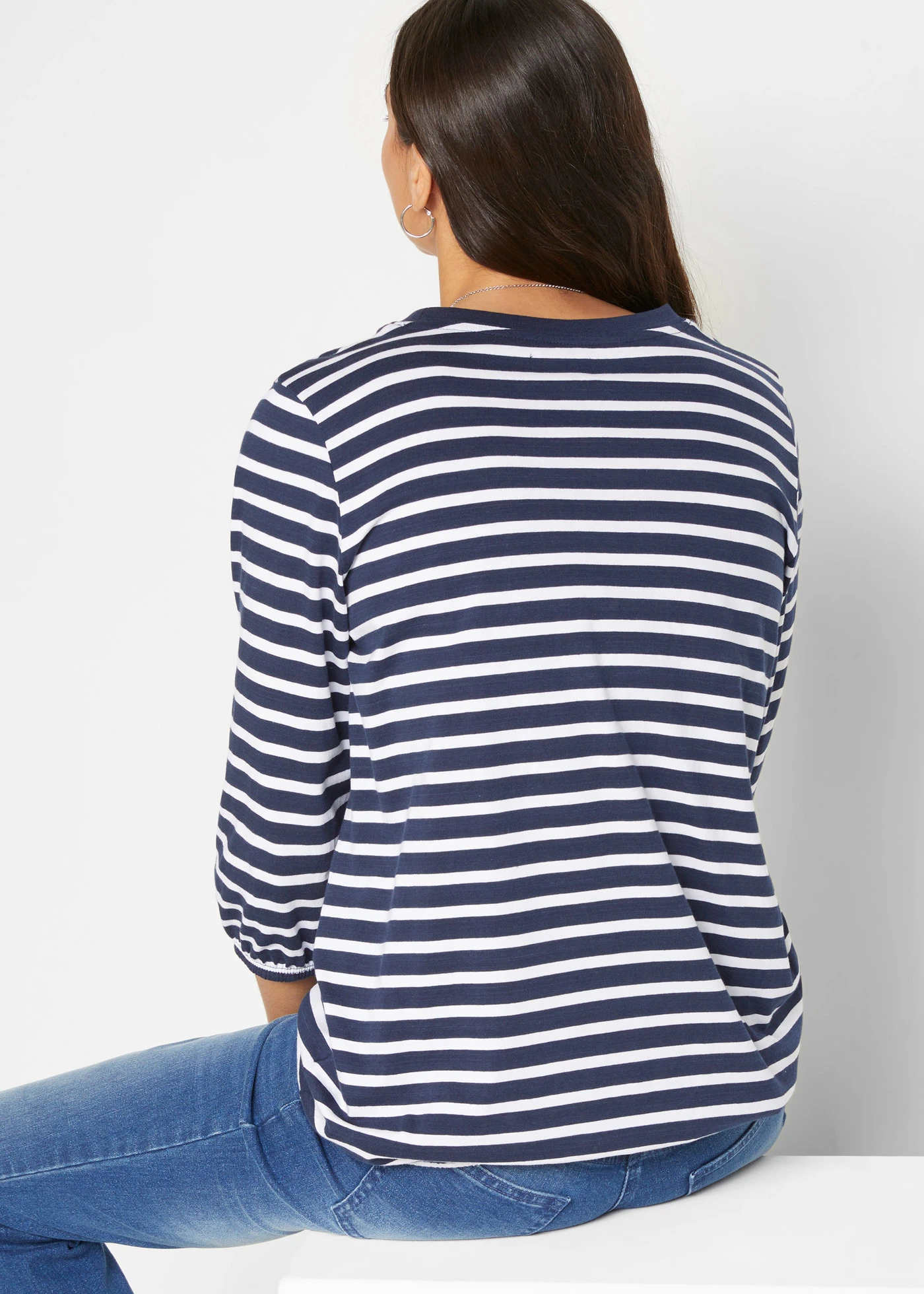 Triko z organické bavlny • tmavě modro-bílá s proužky • bonprix obchod