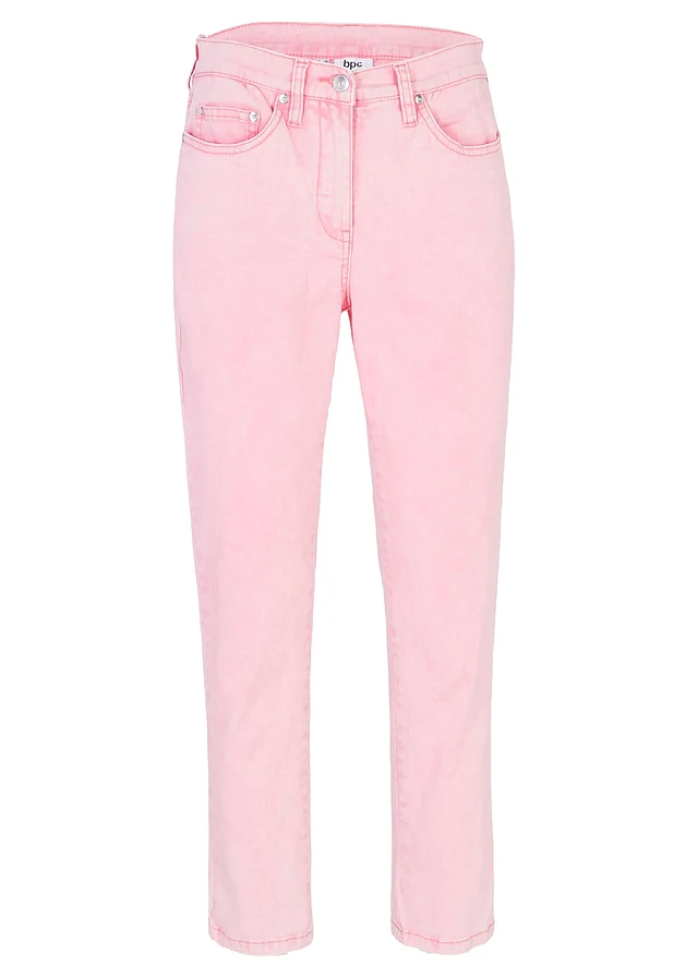 Cropped twill broek in used look
