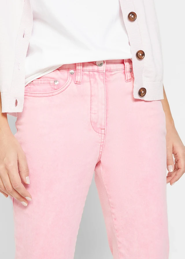 Cropped twill broek in used look • knalroze • product-page.page-title-suffix