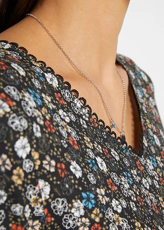 Tričková tunika z udržitelné viskózy • černá  alpská modrá skořicově červená bílá káva matně béžová světle olivová matně rákosová                přírodní bílá s květy • bonprix obchod