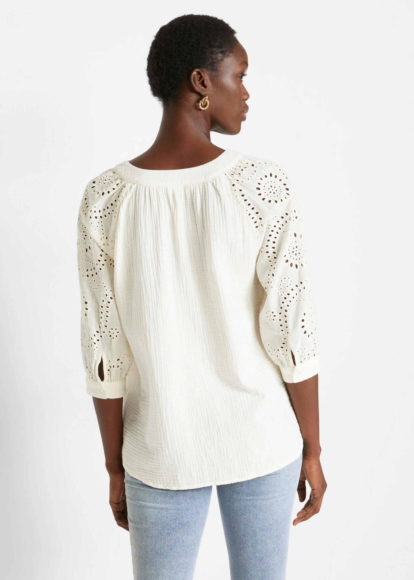 Tuniek van luchtige mousseline • wolwit • bonprix online shop
