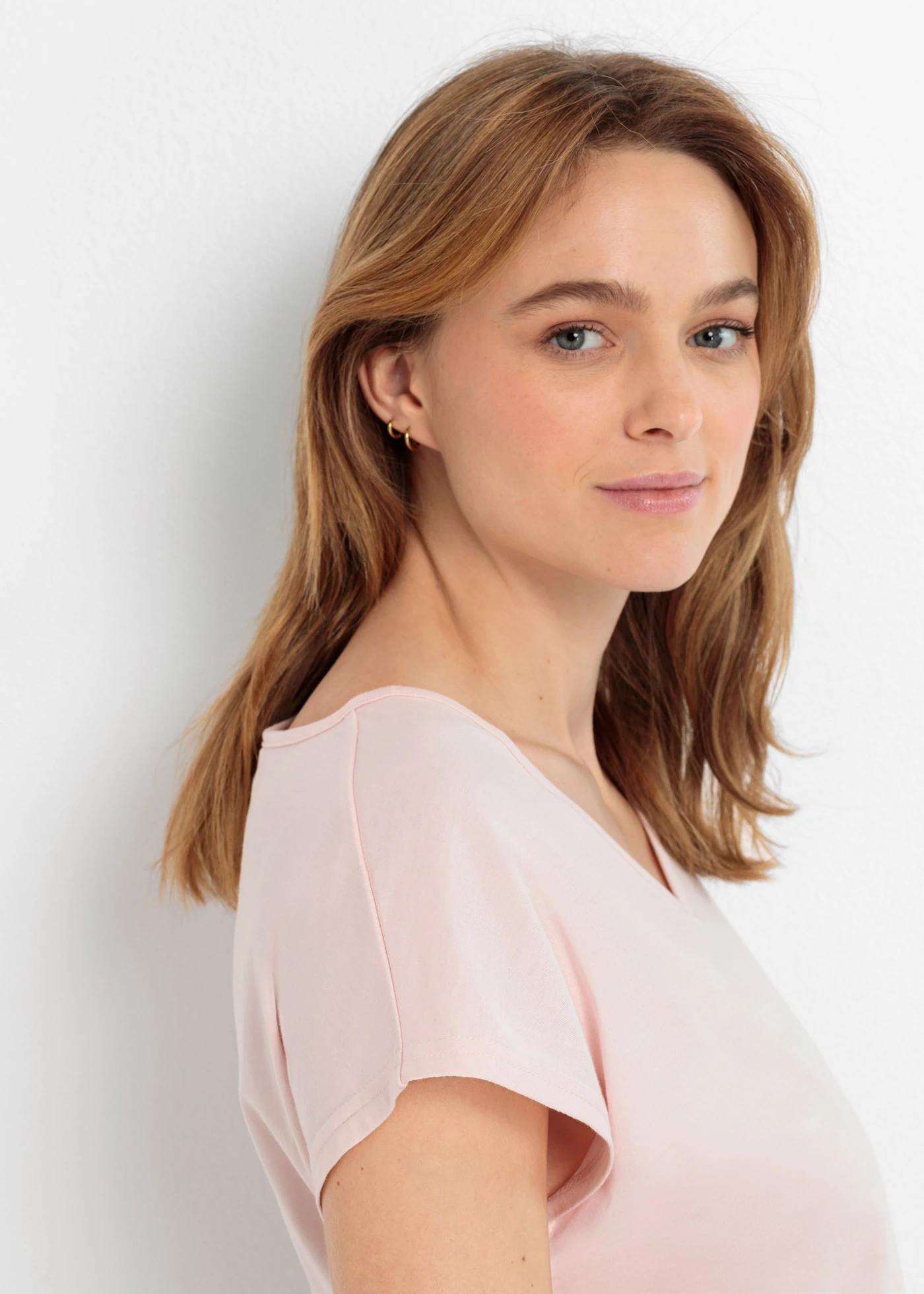 Pyjama met wijde broek • zacht roze/bosbes met print • bonprix online shop