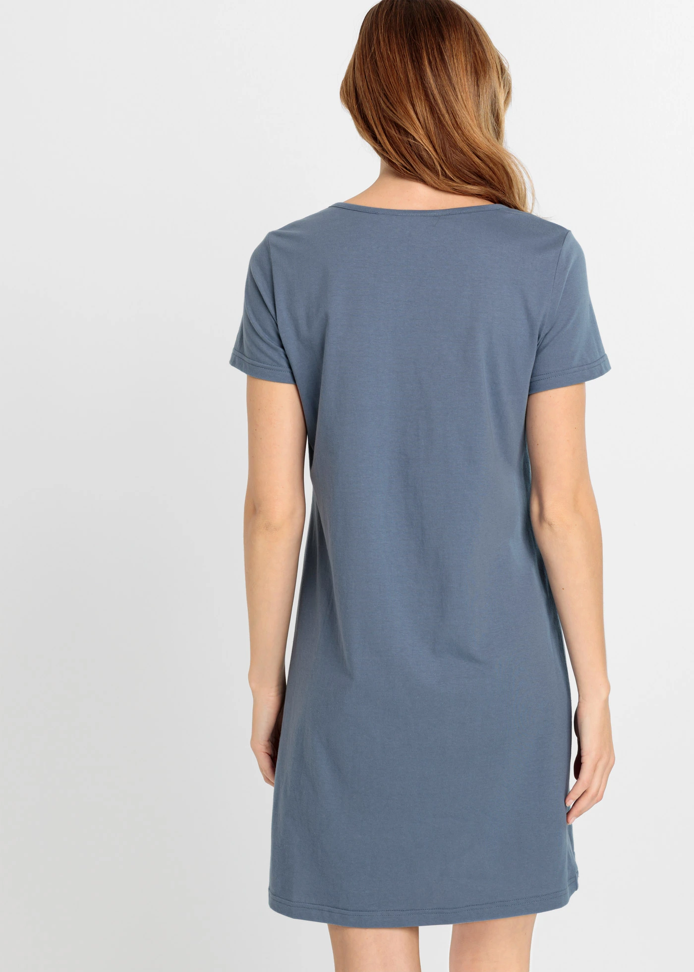 Kort nachthemd van biologisch katoen • rookblauw-lavendel-zwart-wolwit-mango • bonprix online shop