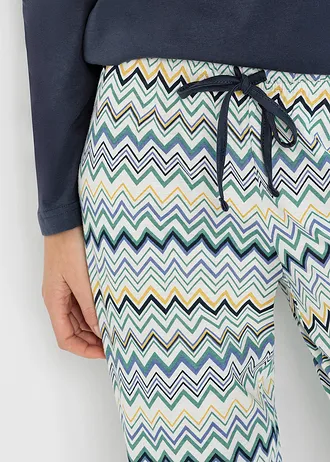 Pyjama (2-dlg. set) • nachtblauw-wolwit-rooksalie-curry-mat blauw • bonprix online shop