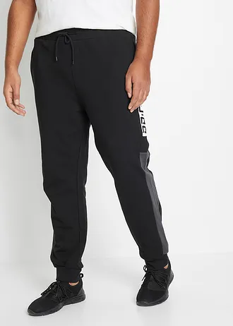 Pantalon de jogging avec polyester recyclé, Couleur: noir + gris ardoise