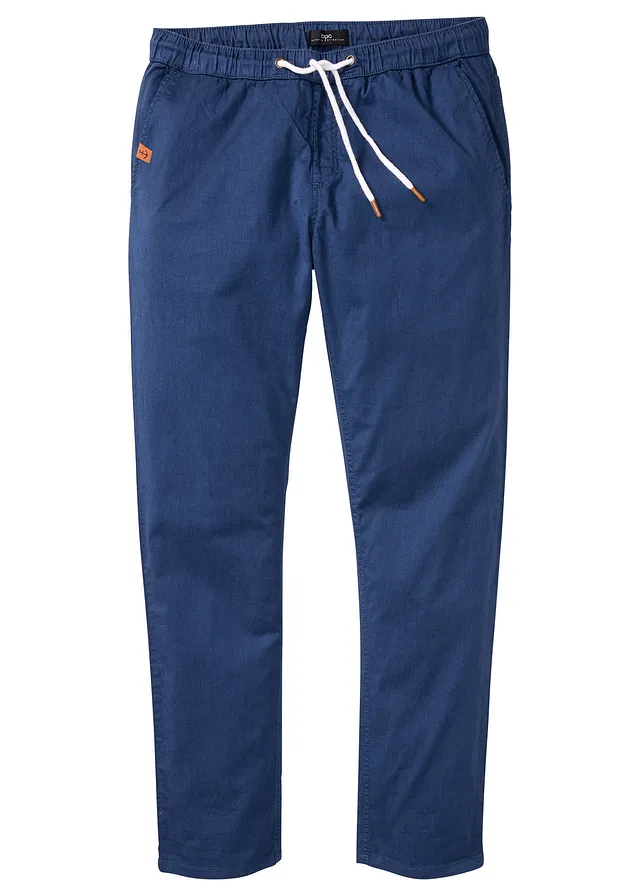 Strečové nohavice bez zapínania, Slim Fit, rovné • tmavomodrá • obchod bonprix