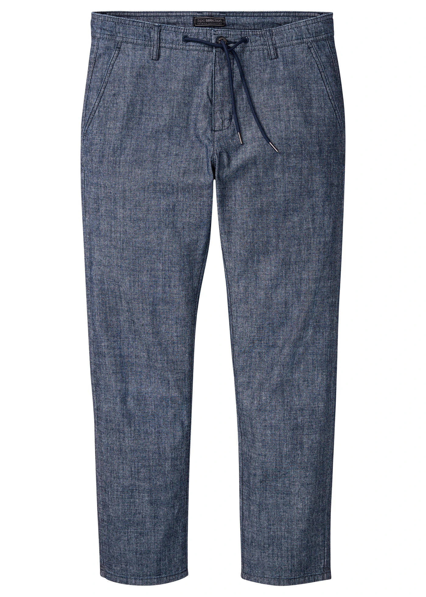 Regular Fit Chambray chino nadrág, Straight • sötétkék melírozott • bonprix áruház