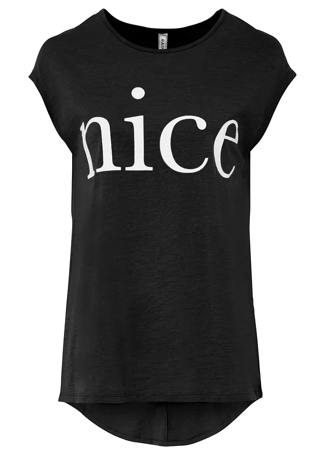 T-shirt 100% coton, Couleur: noir-blanc imprimé