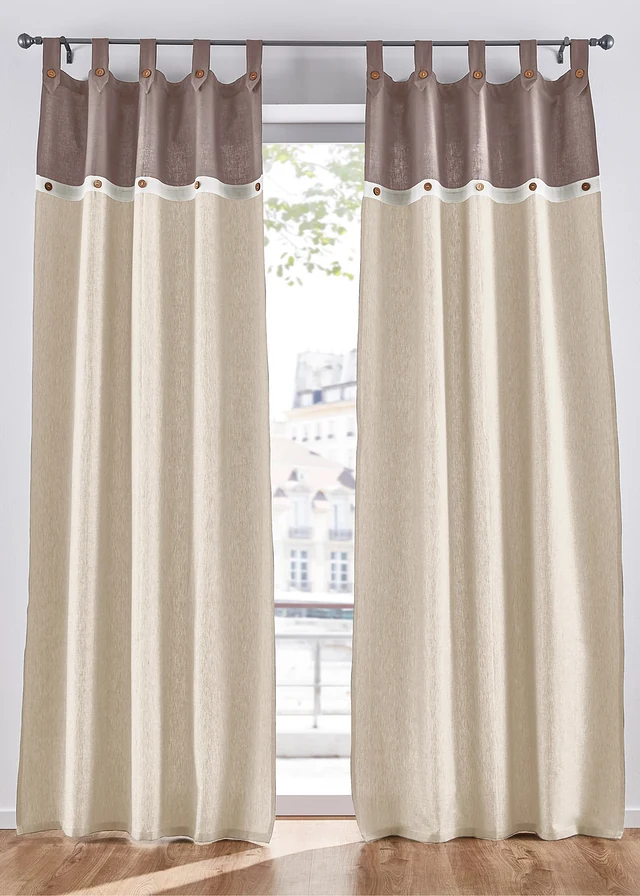 Panneau en coton avec boutons (1 pce.), Couleur: marron-sable