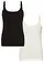 Lot de 2 tops côtelés 100% coton, Couleur: crème+noir