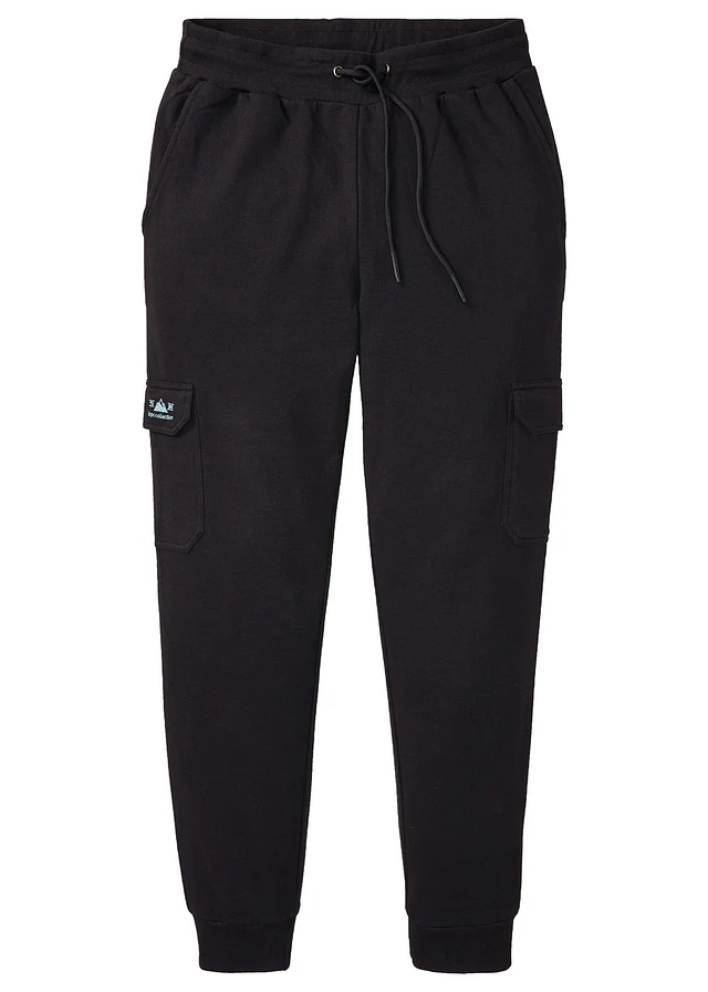 Pantalon de jogging à poches cargo, Couleur: noir