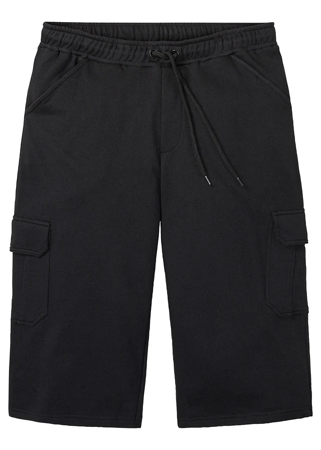 Bermuda cargo long en sweat 100% coton • noir • product-page.page-title-suffix