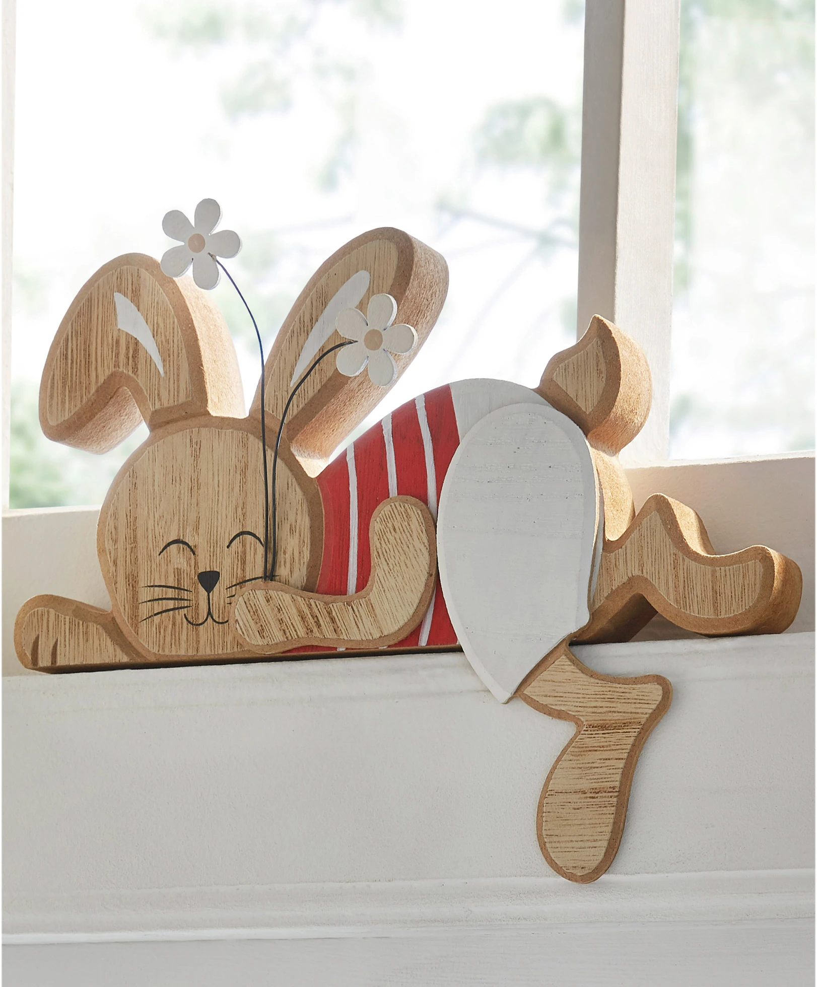 Deurlijst decoratie haas met bloemen • naturel-wit-rood • bonprix online shop