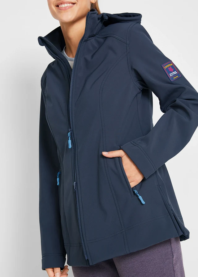Stretch softshell jas, waterafstotend • donkerblauw • product-page.page-title-suffix