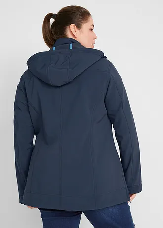 Stretch softshell jas, waterafstotend, Kleur: donkerblauw