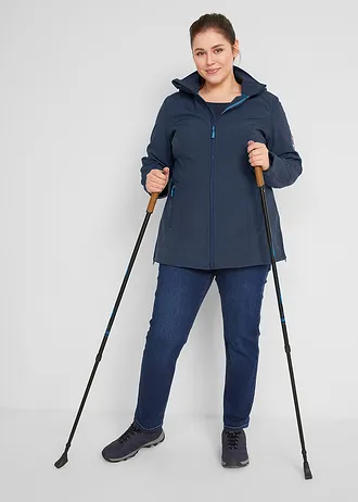 Stretch softshell jas, waterafstotend, Kleur: donkerblauw