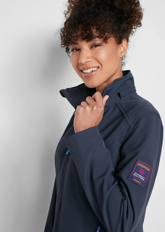 Stretch softshell jas, waterafstotend • donkerblauw • product-page.page-title-suffix