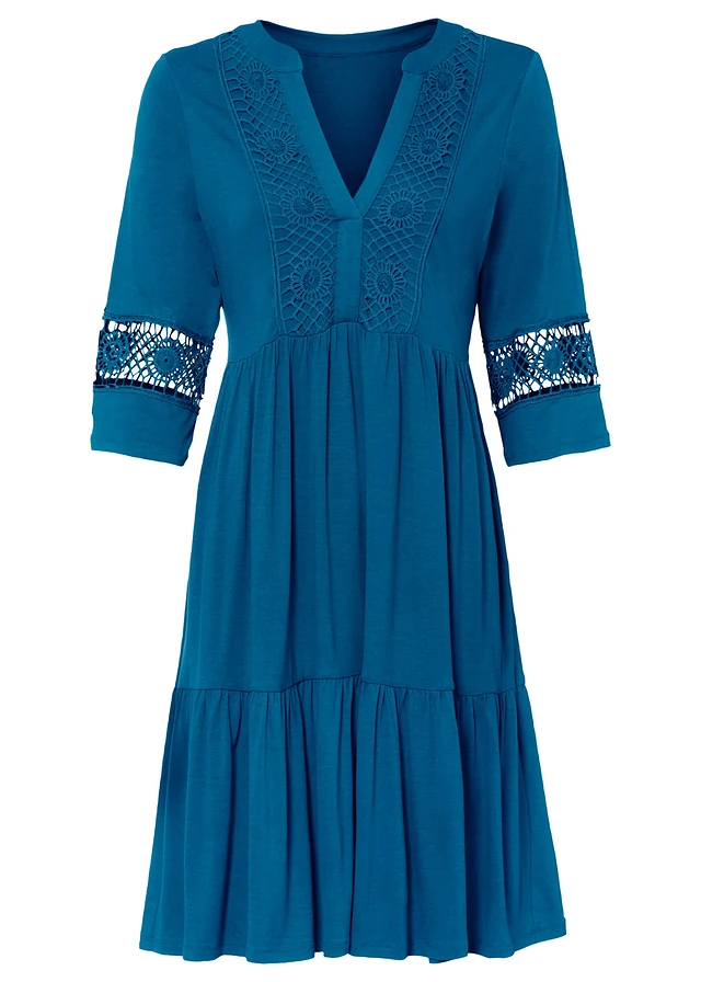 Tuniekjurk van zachte viscose, Kleur: Atlantisch blauw