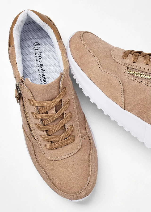 Sneakers en cuir velours • camel • product-page.page-title-suffix