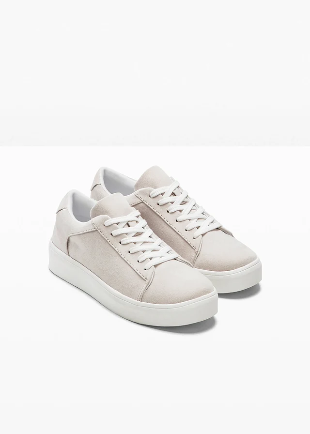 Plateau sneakers, Kleur: beige