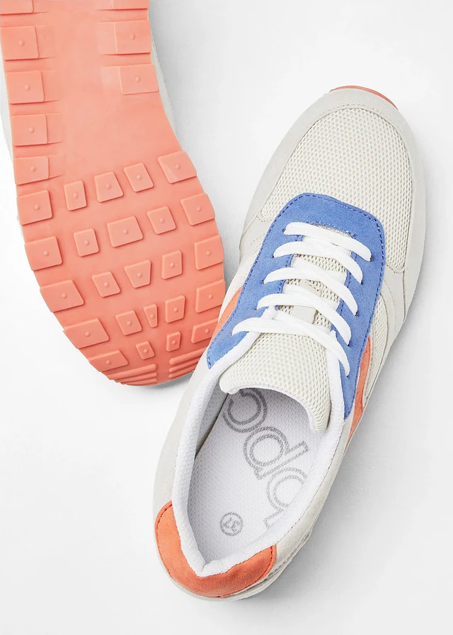 Sneakers à empiècement mesh • beige/orange/bleu • product-page.page-title-suffix