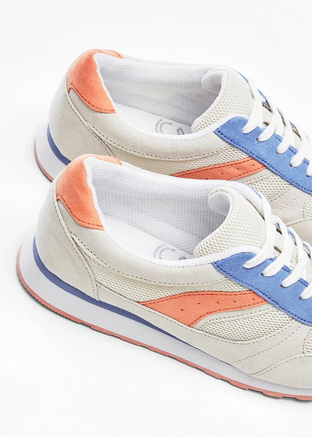 Sneakers met mesh • beige-oranje-blauw • product-page.page-title-suffix