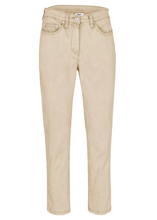 Cropped twill broek in used look