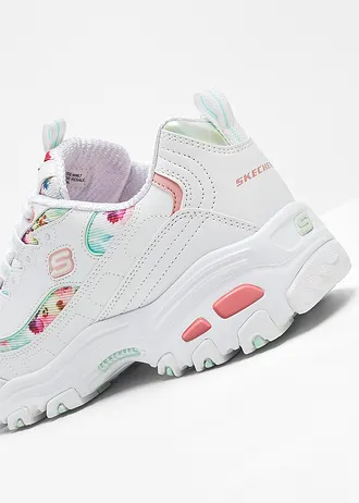 Sneakersy chunky Sketchers z pianką memory • biały w kwiaty • sklep bonprix
