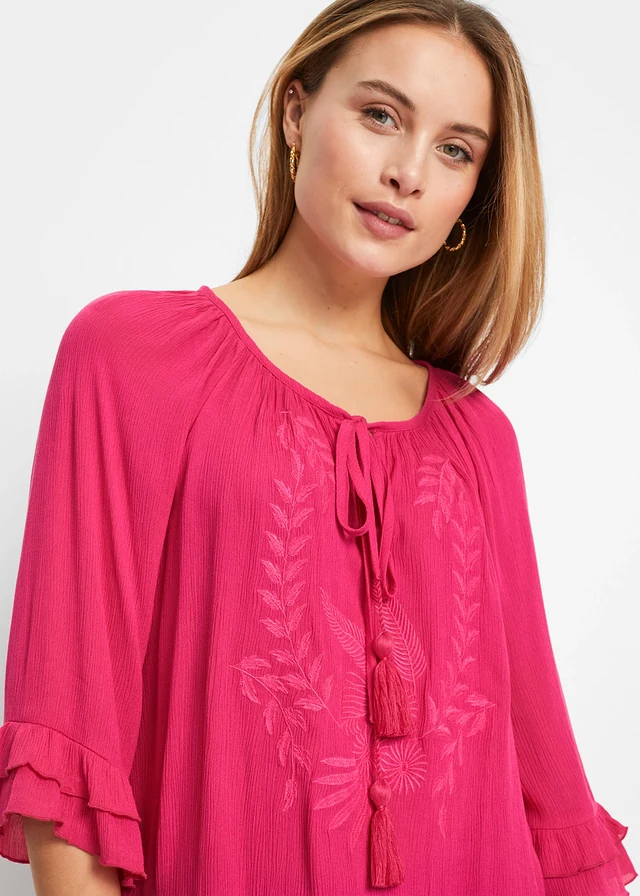 Tunika z miękkiej wiskozy • różowy „pink lady” • sklep bonprix