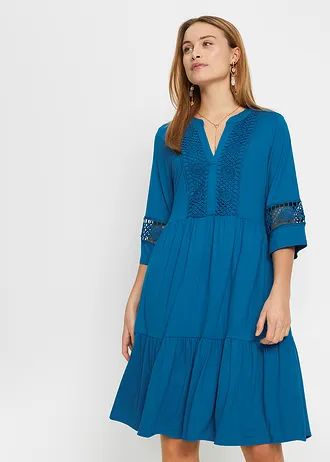 Tuniekjurk van zachte viscose, Kleur: oceaanblauw