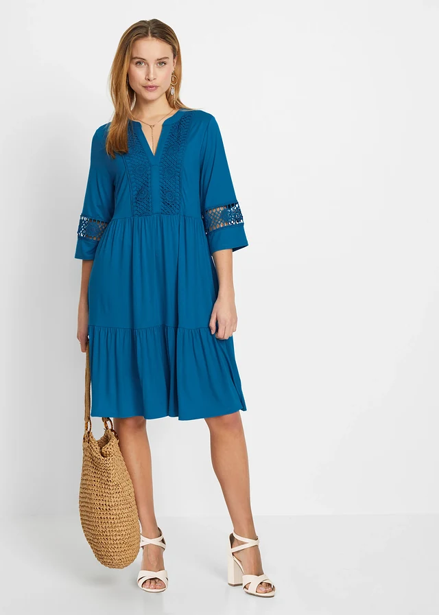Tuniekjurk van zachte viscose, Kleur: Atlantisch blauw