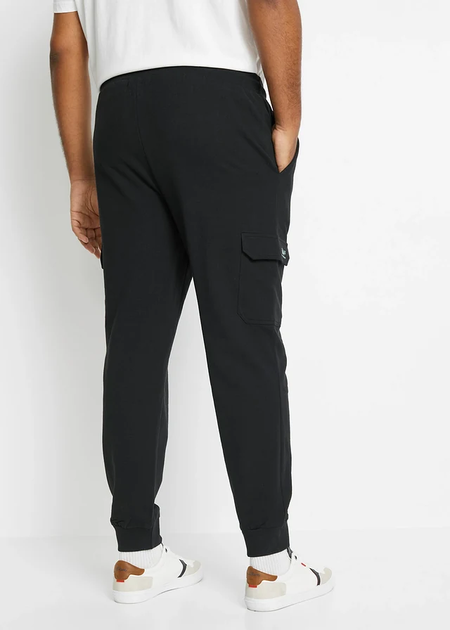 Joggingbroek met cargozakken, regular fit, Kleur: zwart
