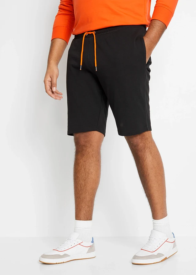 Bermuda sweat 100% coton, Couleur: noir