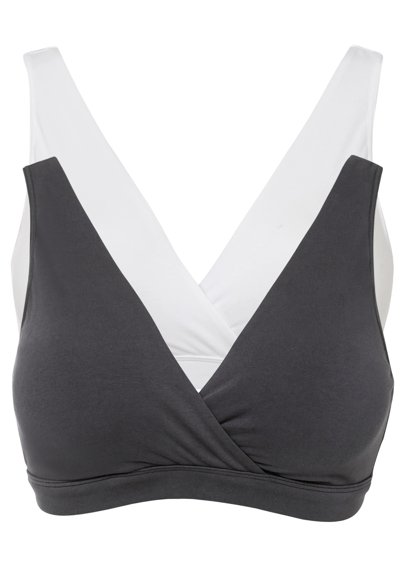 Kojicí podprsenka bez kostic, s organickou bavlnou (2 ks v balení) • antracitová + bílá • bonprix obchod