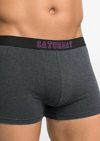 Lot de 7 boxers coton, Couleur: anthracite chiné