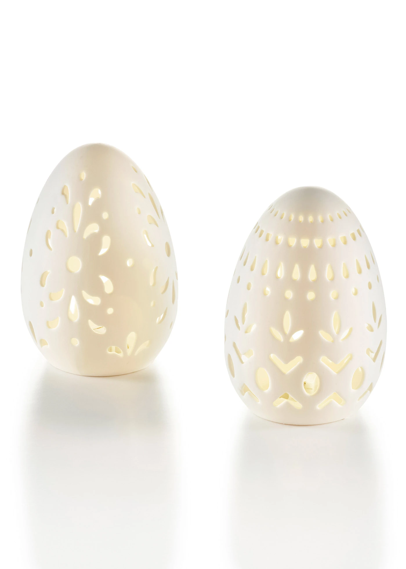 Ozdoba LED Pisanki z wycinanym wzorem (2 szt.) • biały • sklep bonprix