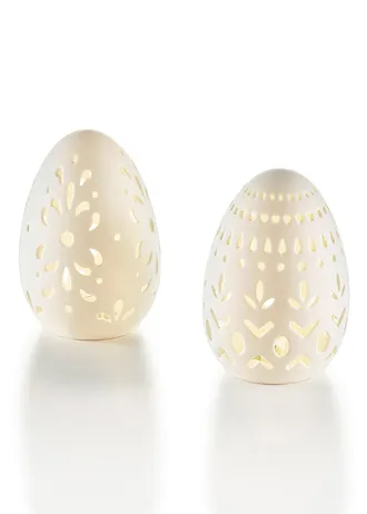 Ozdoba LED Pisanki z wycinanym wzorem (2 szt.)