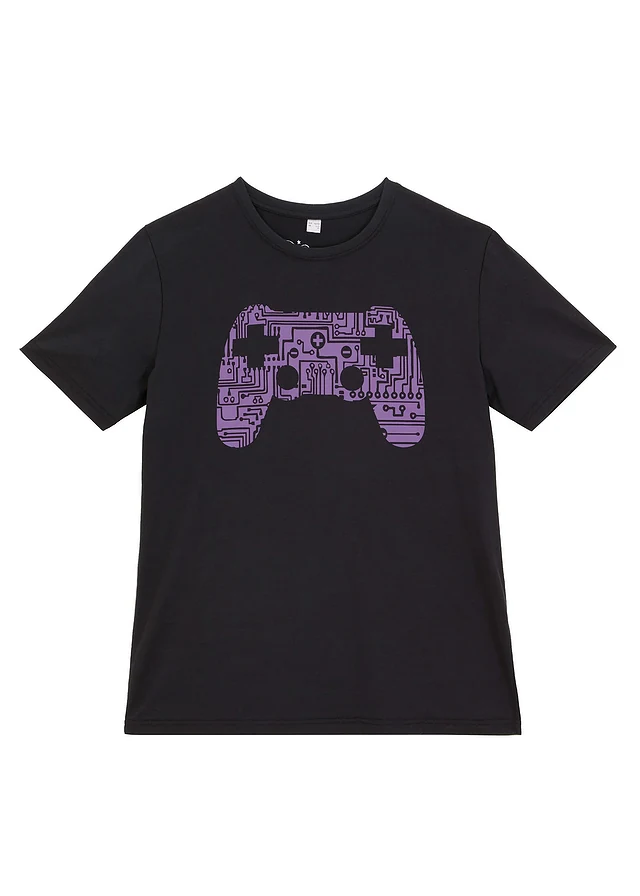 T-shirt coton garçon, Couleur: noir