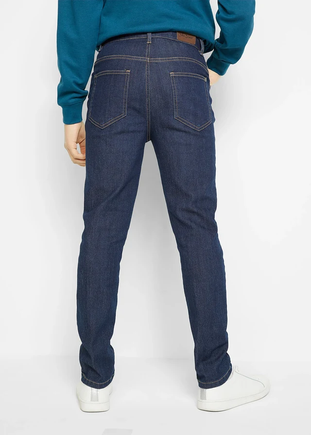 Slim fit stretch jeans, straight • donkerblauw denim • product-page.page-title-suffix