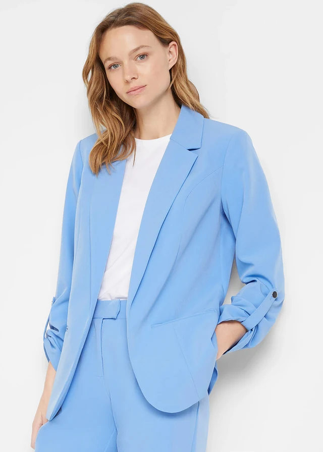 Oversized blazer, Kleur: middenblauw