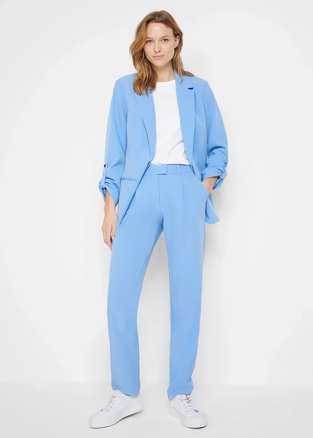 Oversized blazer, Kleur: middenblauw