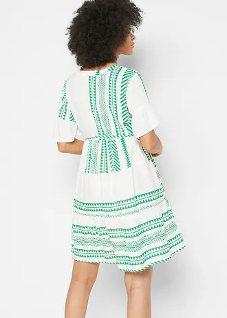 Zwangerschapsjurk / voedingsjurk van viscose, Kleur: grasgroen grafische print