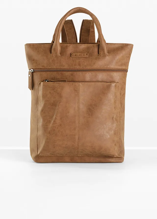 Sac à dos avec poches extérieures, Couleur: cognac