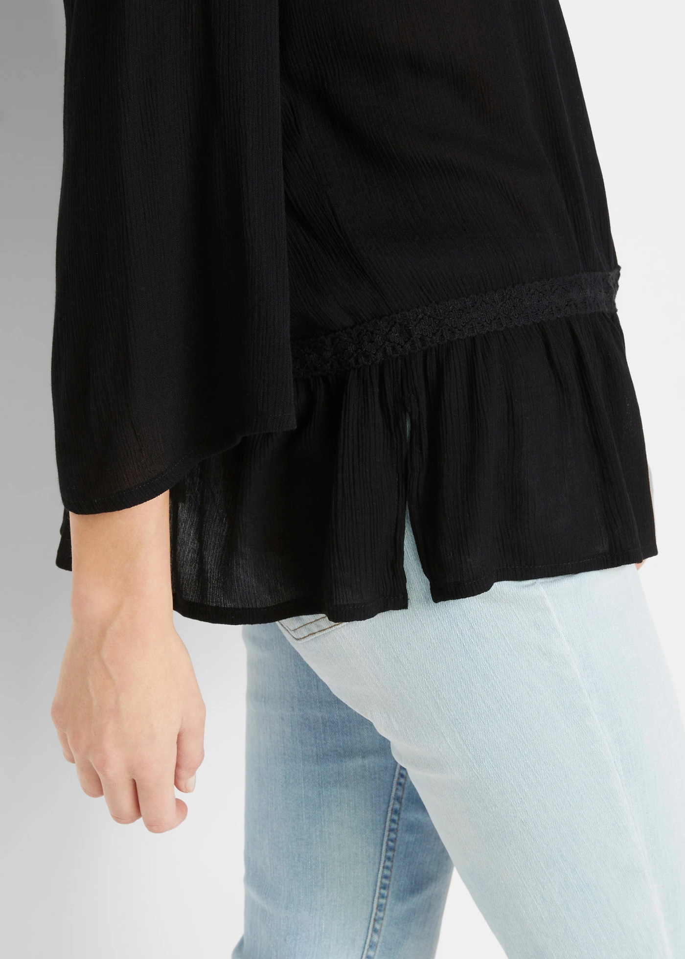 Blouse à encolure carrée • noir • Boutique bonprix