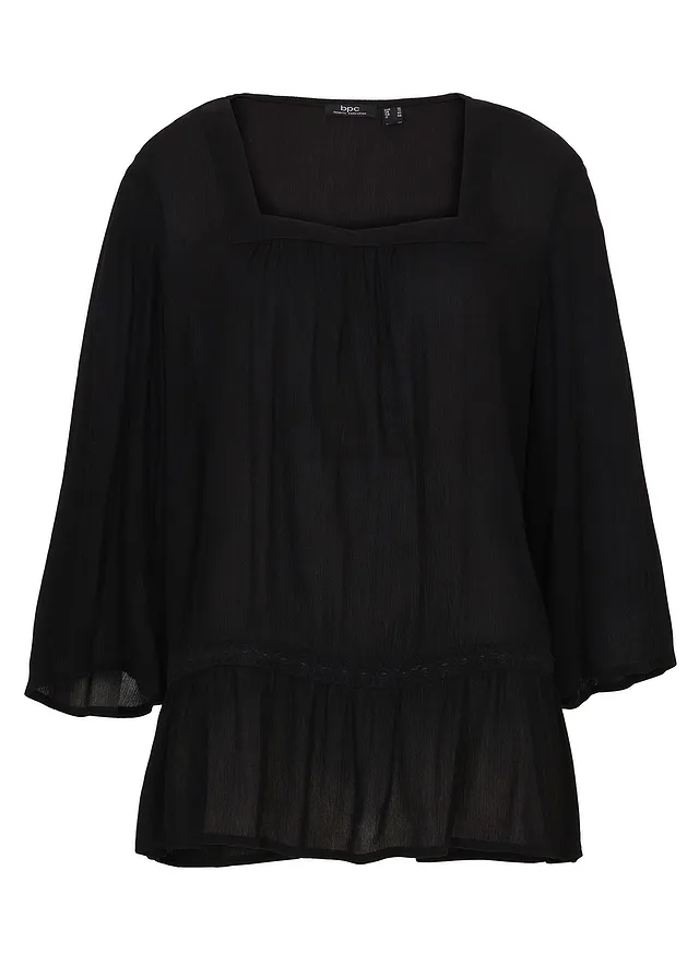 Blouse à encolure carrée • noir • Boutique bonprix