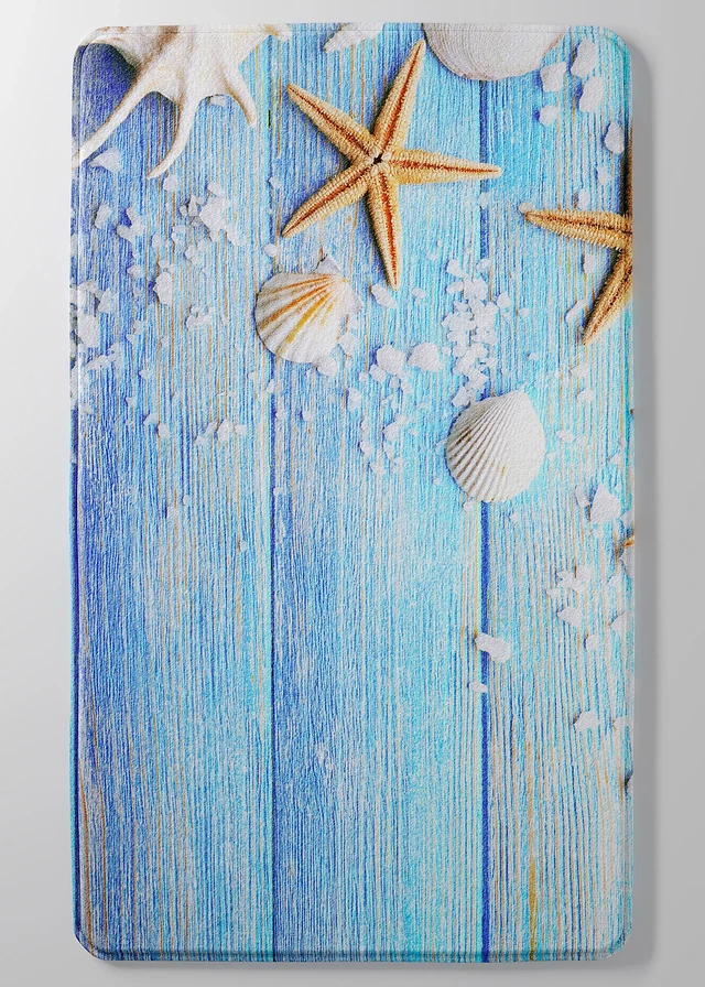 Badmat met memory foam, Kleur: blauw